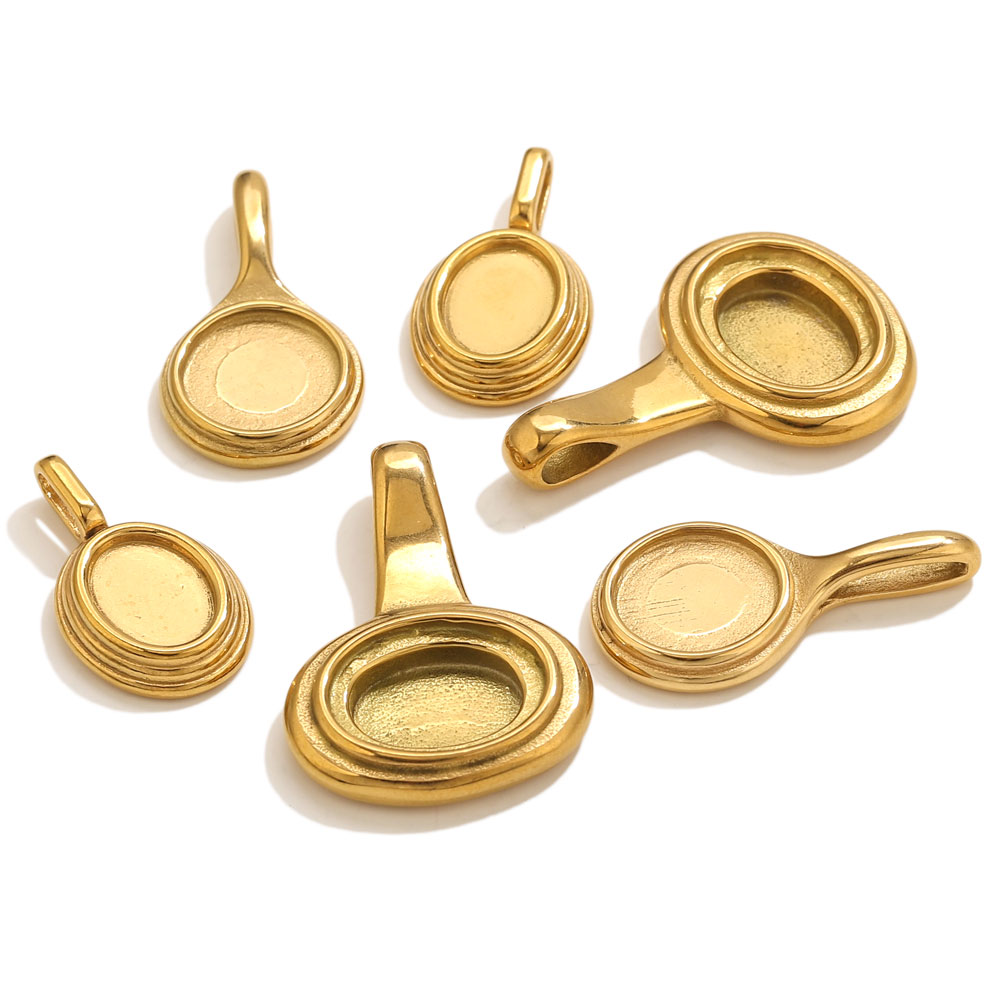 Bezels Pendant Resin - 5 pcs Alas Liontin Oval Bulat