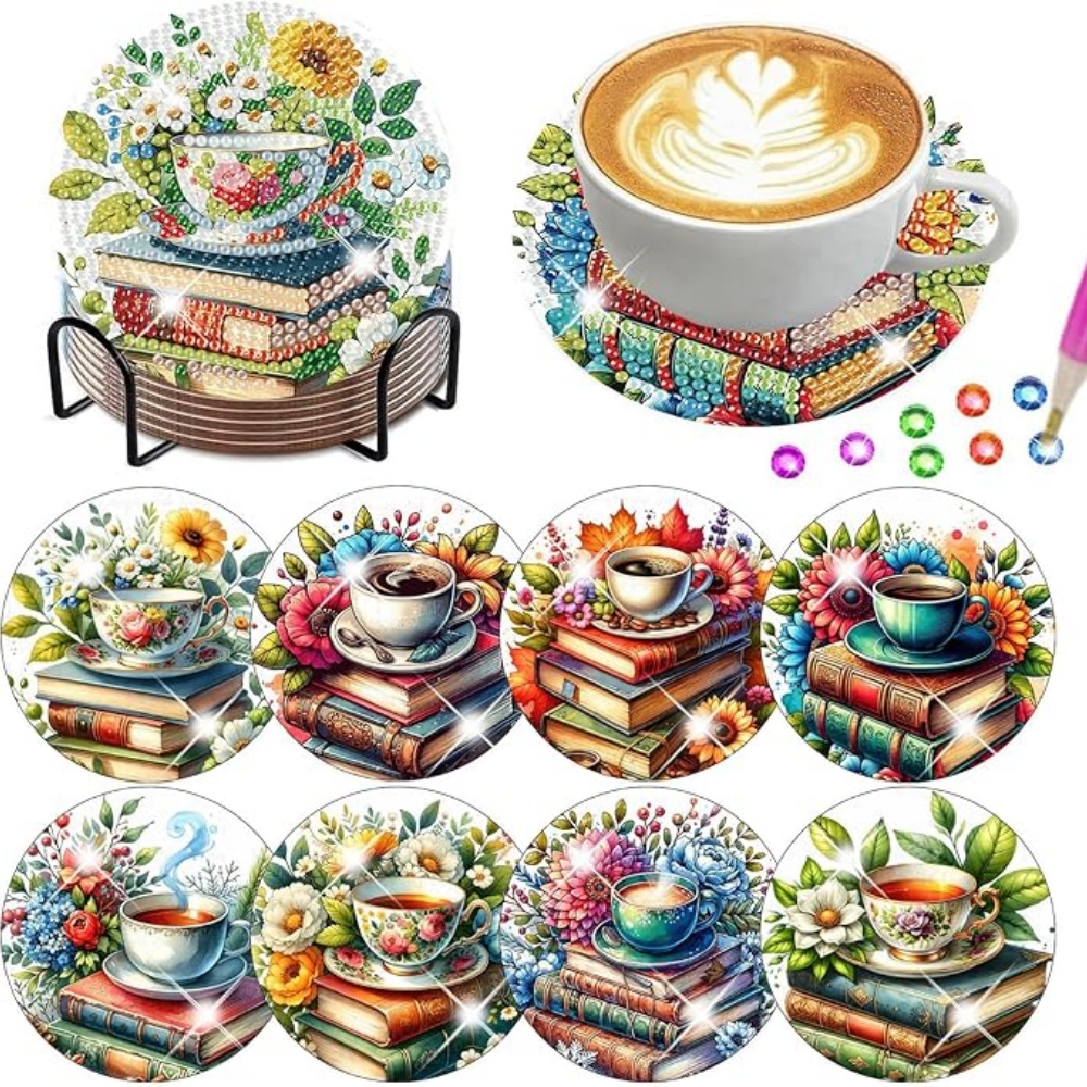 Resin Art For Beginner - 8PCS/DIY Lukisan Berlian untuk Tatakan Gelas
