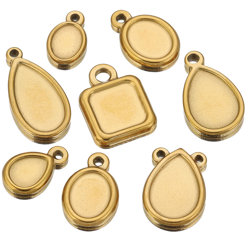 Resin Art Handmade - 5 pcs Baki Liontin Persegi, Bulat,