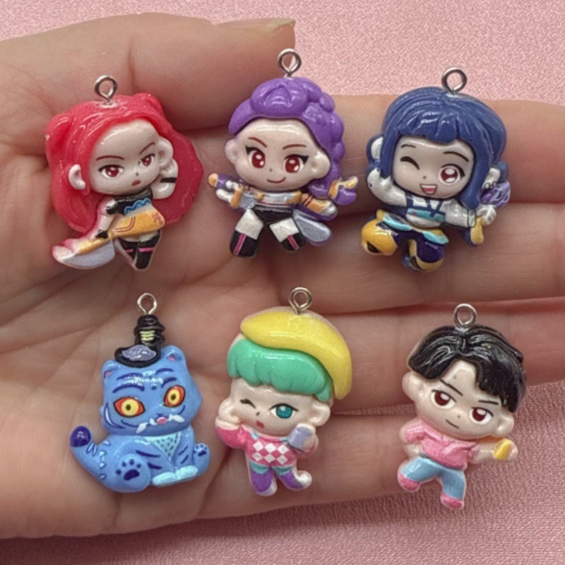 Resin Art Earrings - 10 buah liontin kartun resin, anting-anting