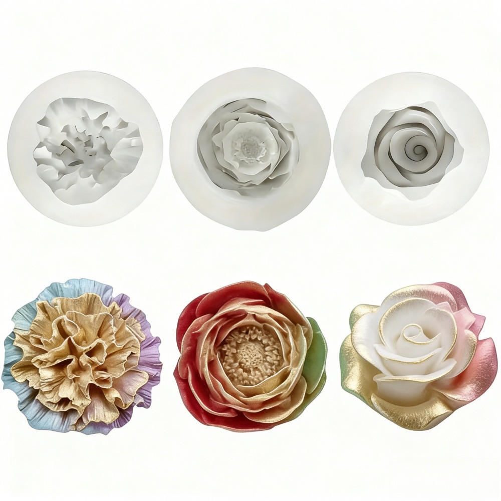 Resin Art Wedding Gift - Cetakan Silikon 3 Bagian untuk Mawar,