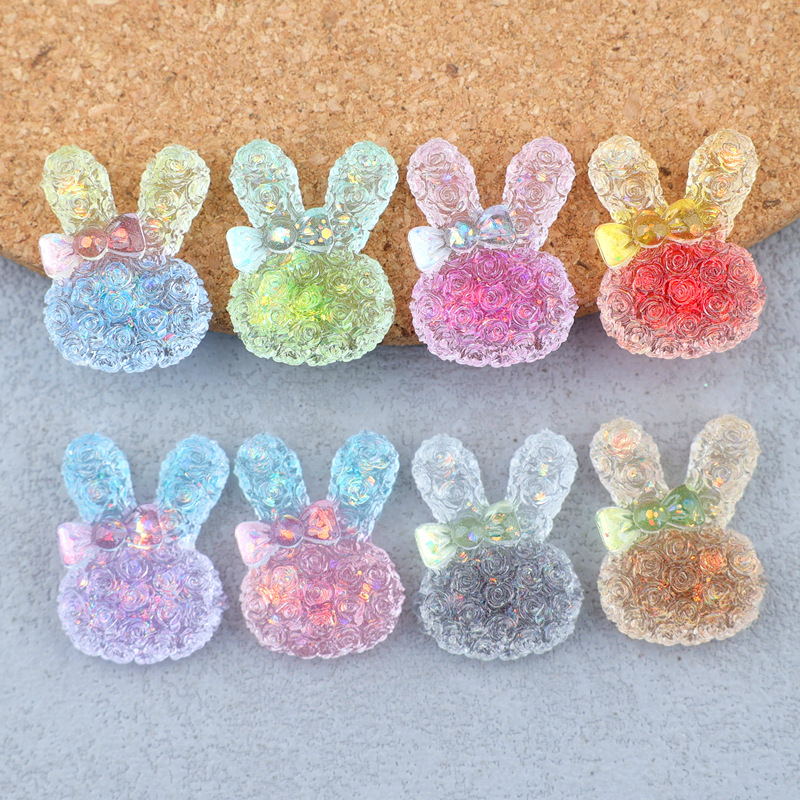 Resin Art Things - 5PCS 18*25mm Cabochon Resin Kelinci Bercahaya