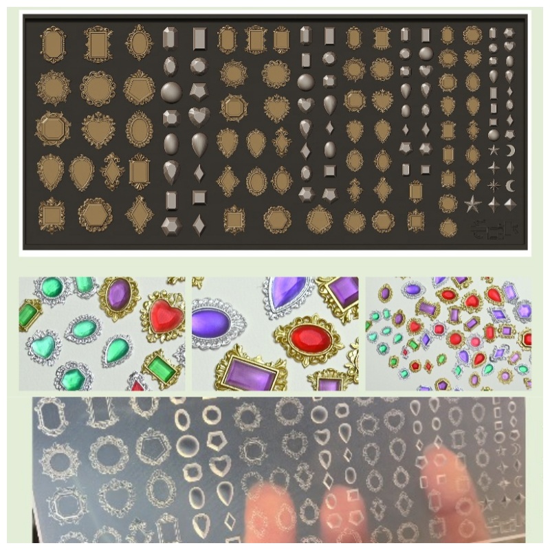 Bezels Pendant Resin - Cetakan Silikon Liontin Batu Permata Multi-Bentuk