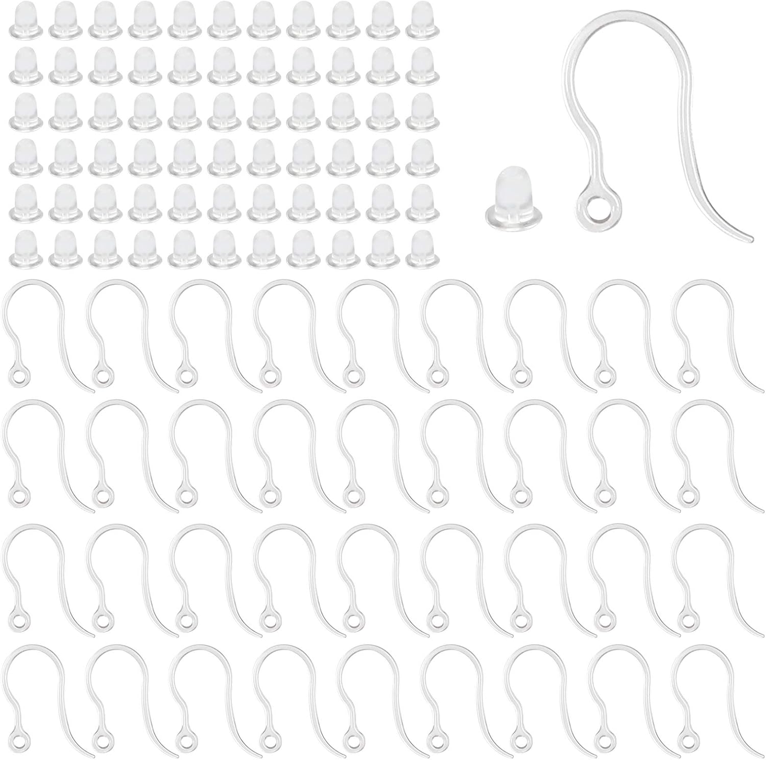 Resin Art Earrings - 40 pcs Pengait Anting Plastik Transparan