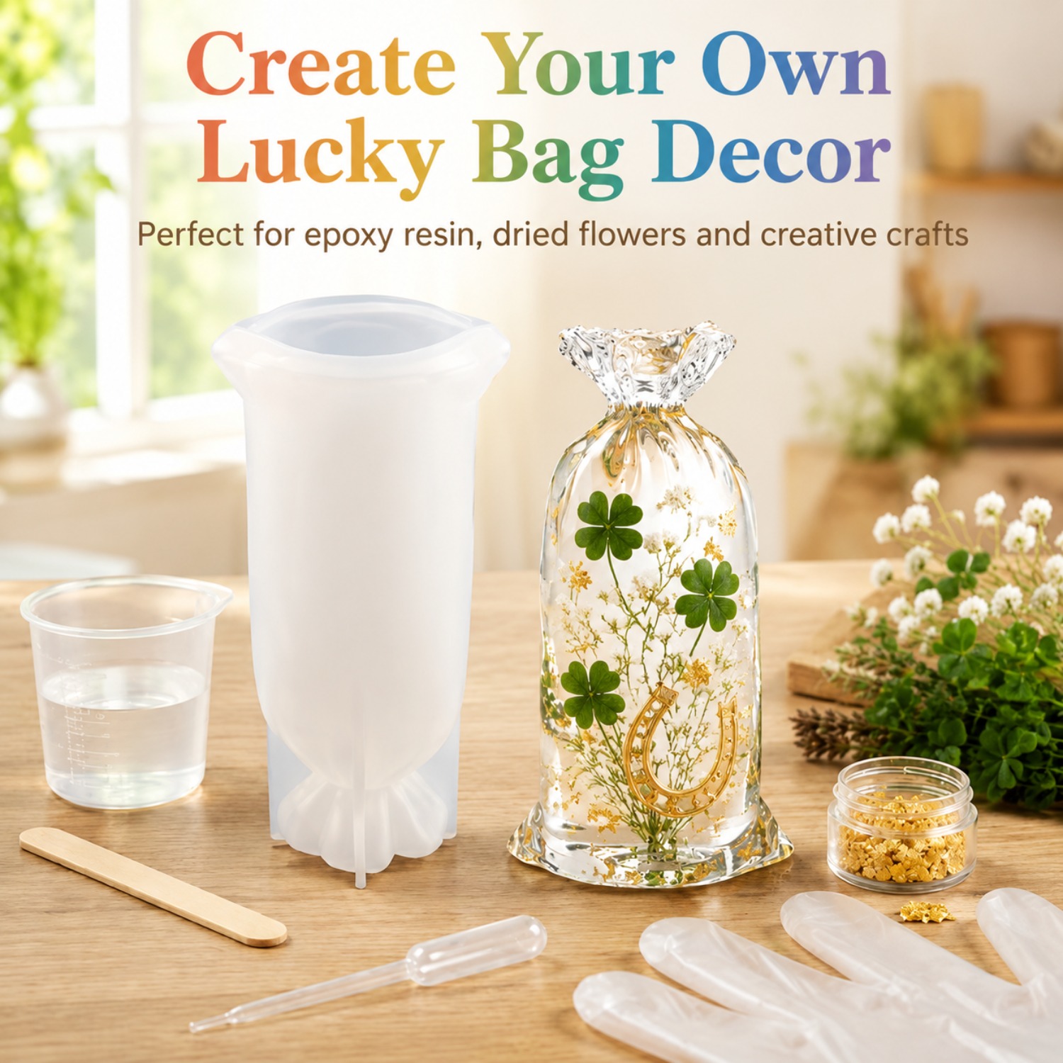 Resin Art Table - Cetakan Silikon Resin Lucky Bag, Cetakan