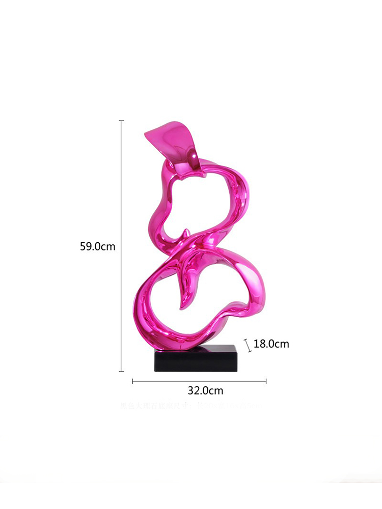 Resin Art Gift For Anniversary - Seni Elektroplating Abstrak Pita Warna-warni Patung