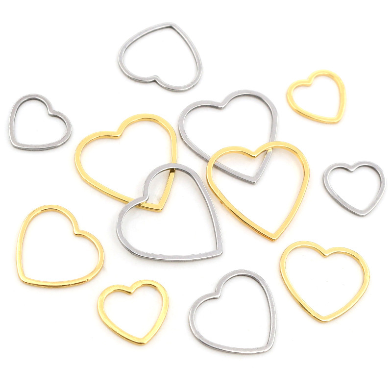 Bezels Pendant Resin - 20 Buah Hati Pesona Emas Stainless