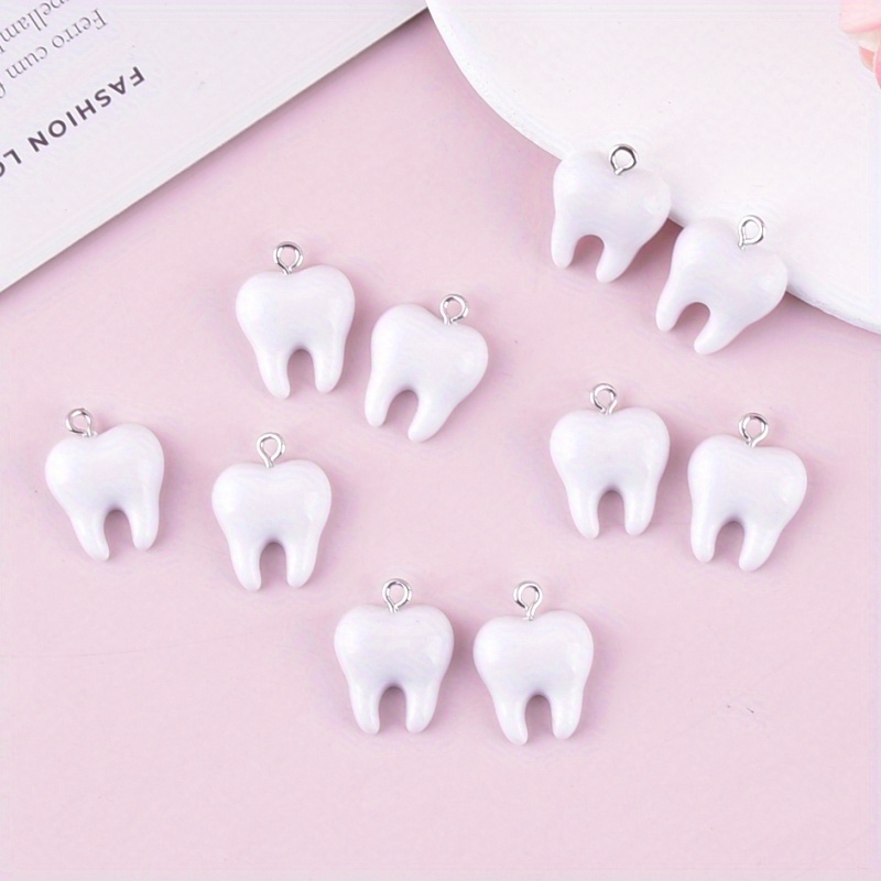 10 Buah Liontin Resin Gigi Luc - Resin Art Earrings ulasan dan harga