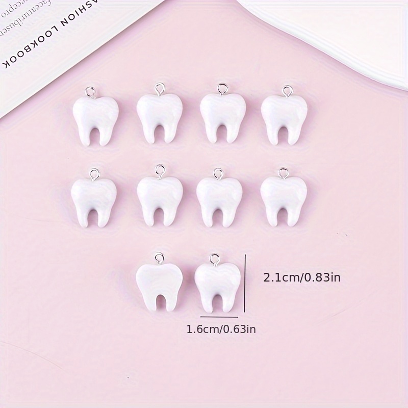 10 Buah Liontin Resin Gigi Luc - Resin Art Earrings ulasan dan harga