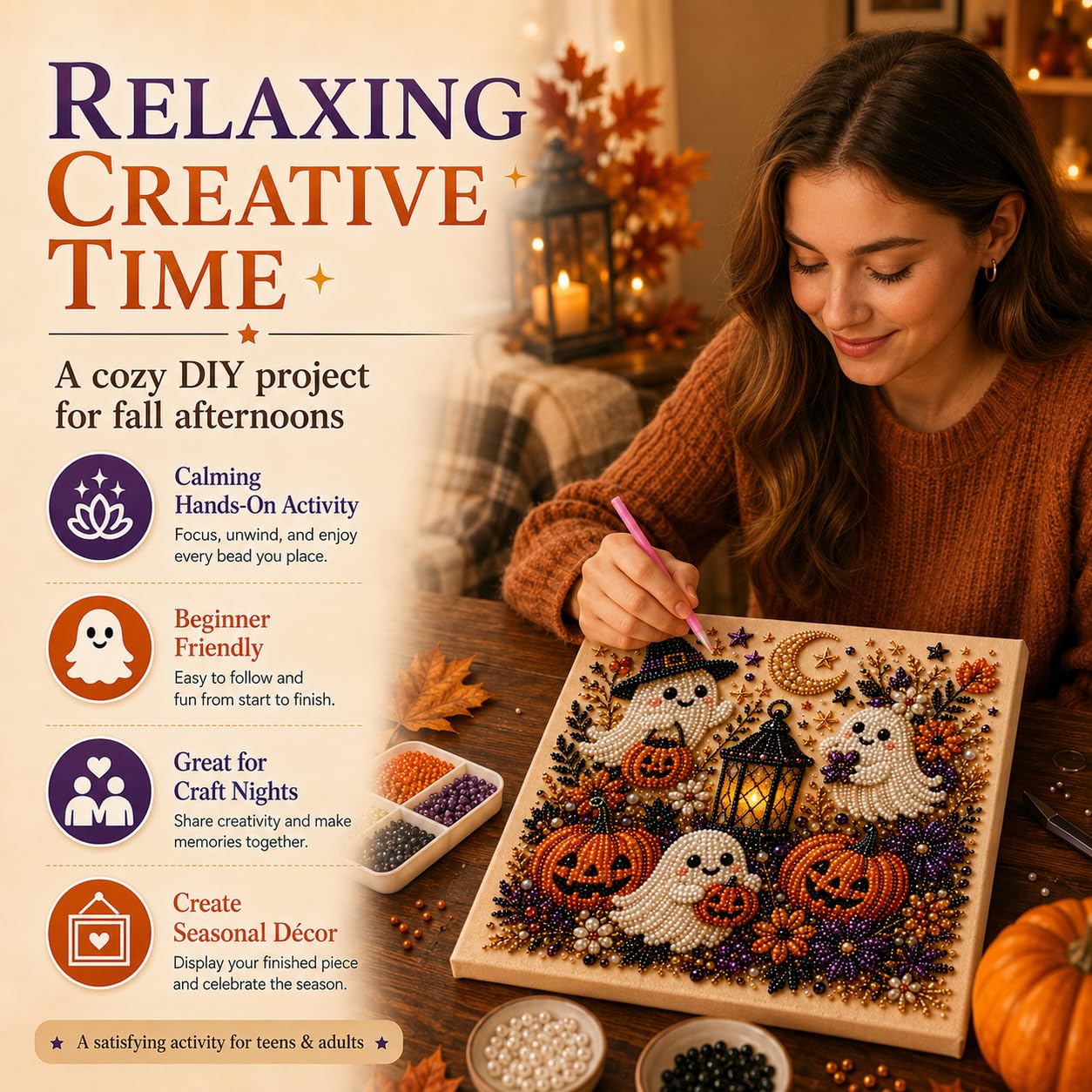 @Halloween Ghost Pearl Art Kit - Resin Art For Beginner ulasan dan harga