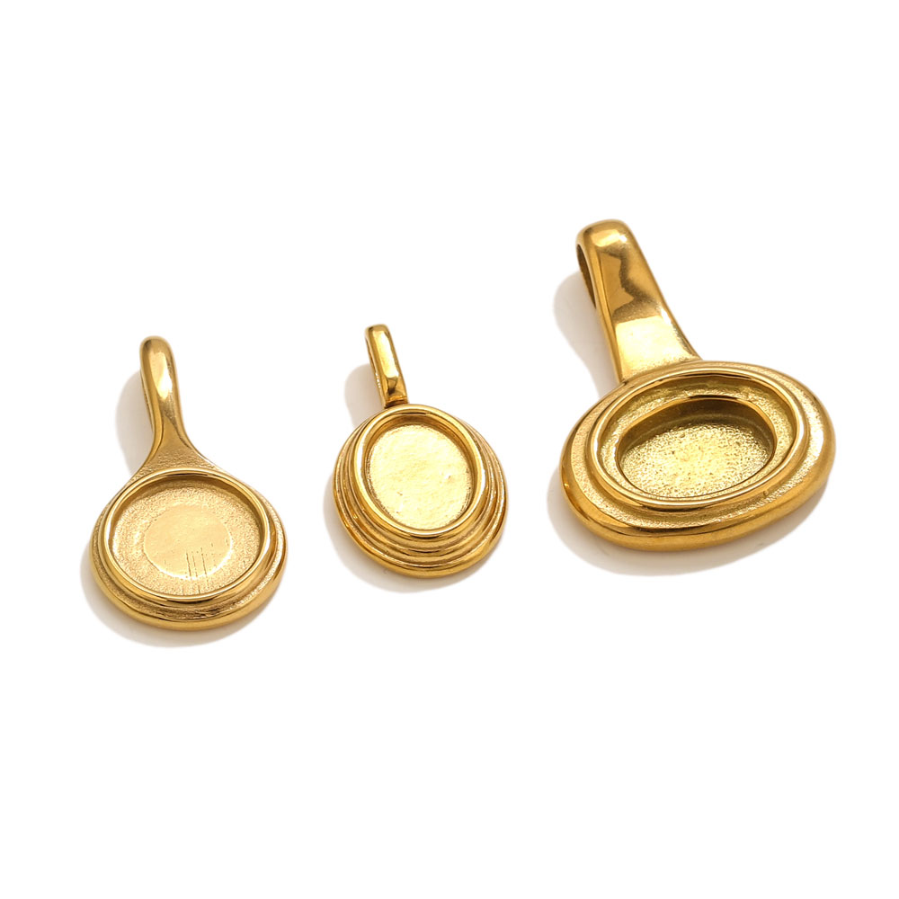5 pcs Alas Liontin Oval Bulat  - Bezels Pendant Resin ulasan dan harga