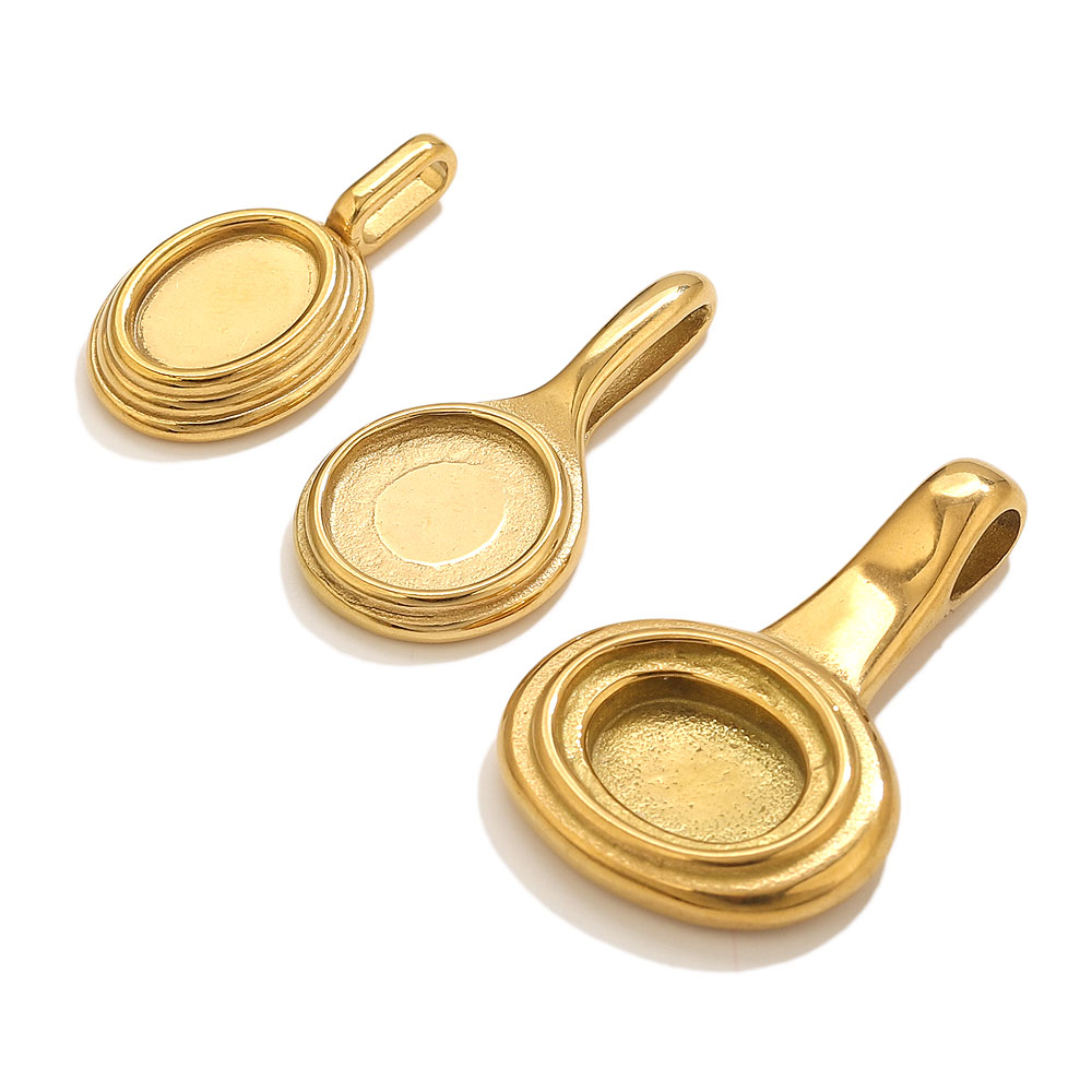 5 pcs Alas Liontin Oval Bulat  - Bezels Pendant Resin ulasan dan harga