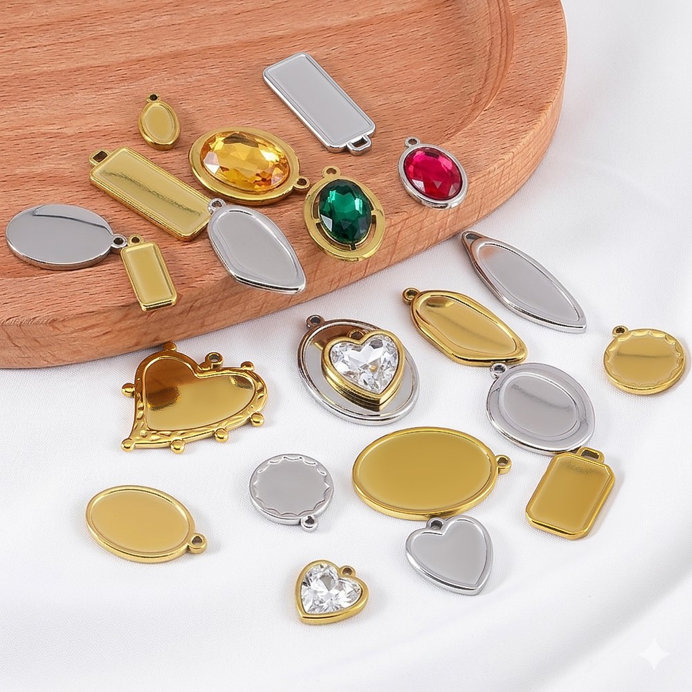 5 pcs + 1 pcs Bezel Charm Pend - Bezels Pendant Resin ulasan dan harga