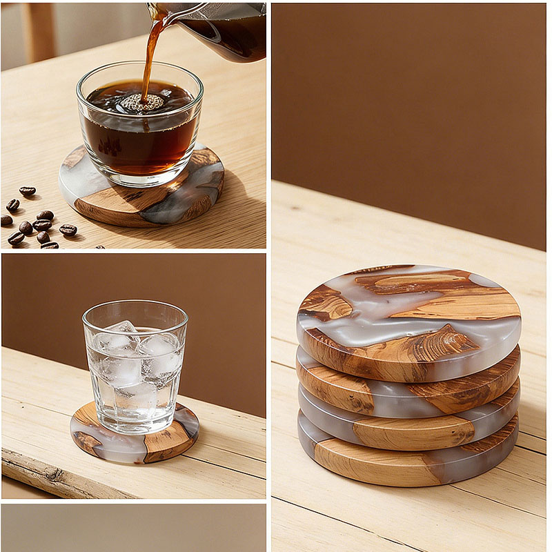 Set Coaster Minuman, Coaster K - Resin Art Coasters ulasan dan harga