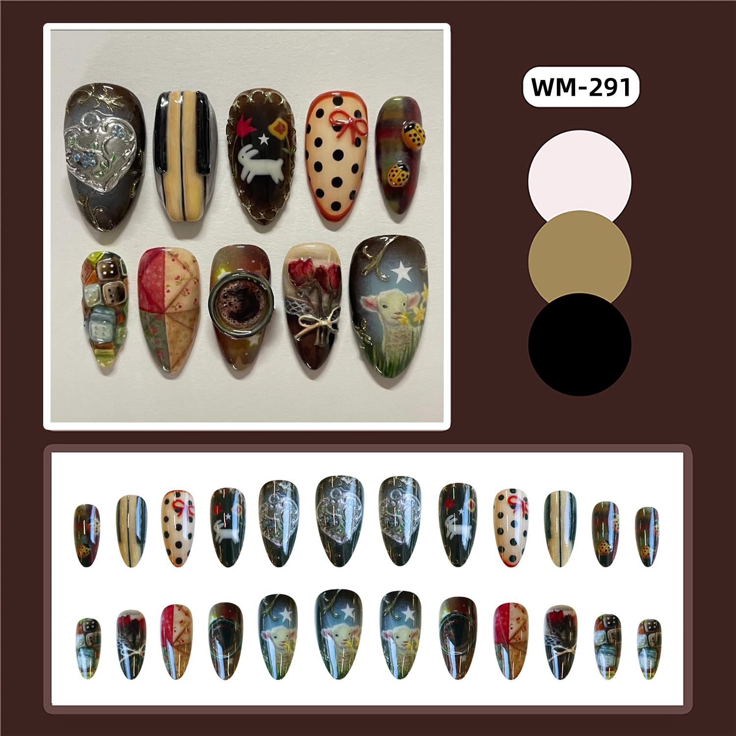 24 Buah Kuku Palsu Gaya Pedesa - Resin Art Liquid ulasan dan harga