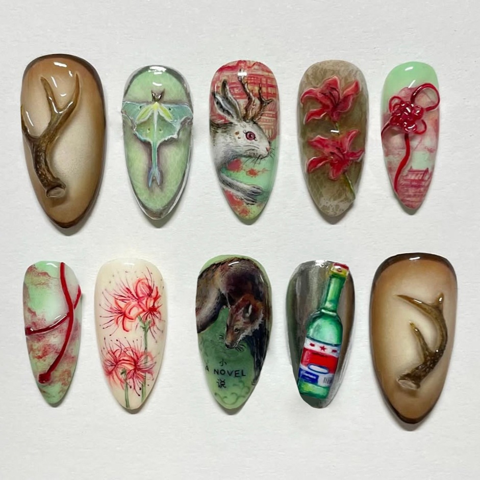 24 Buah Kuku Palsu Gaya Pedesa - Resin Art Liquid ulasan dan harga