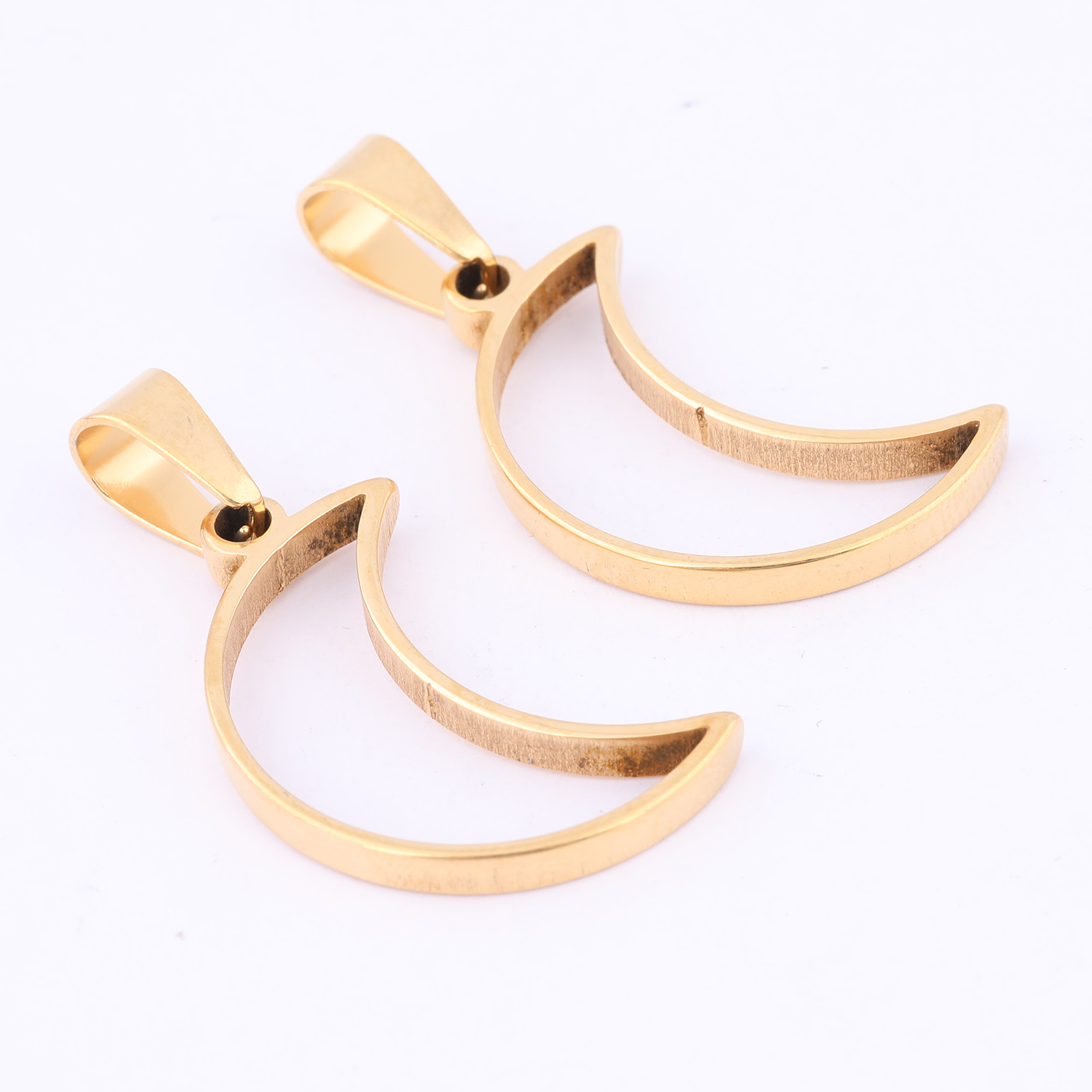 10 buah jimat bulan baja tahan - Bezels Pendant Resin ulasan dan harga