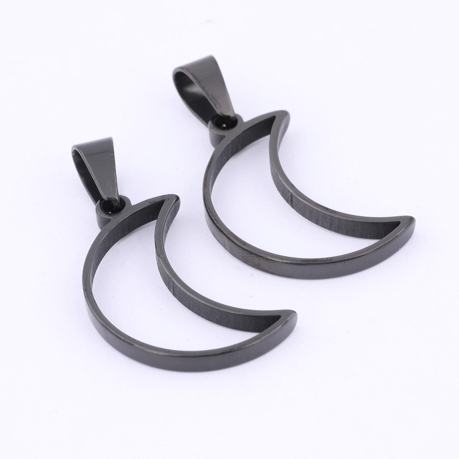 10 buah jimat bulan baja tahan - Bezels Pendant Resin ulasan dan harga
