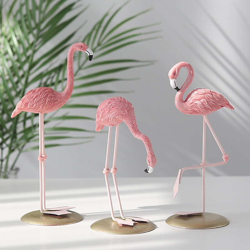 3 Buah Patung Flamingo Merah M - Resin Art Wedding Gift ulasan dan harga