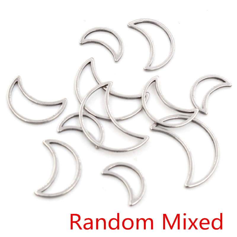 20Pcs 3 Ukuran Moon Charm Gold - Bezels Pendant Resin ulasan dan harga