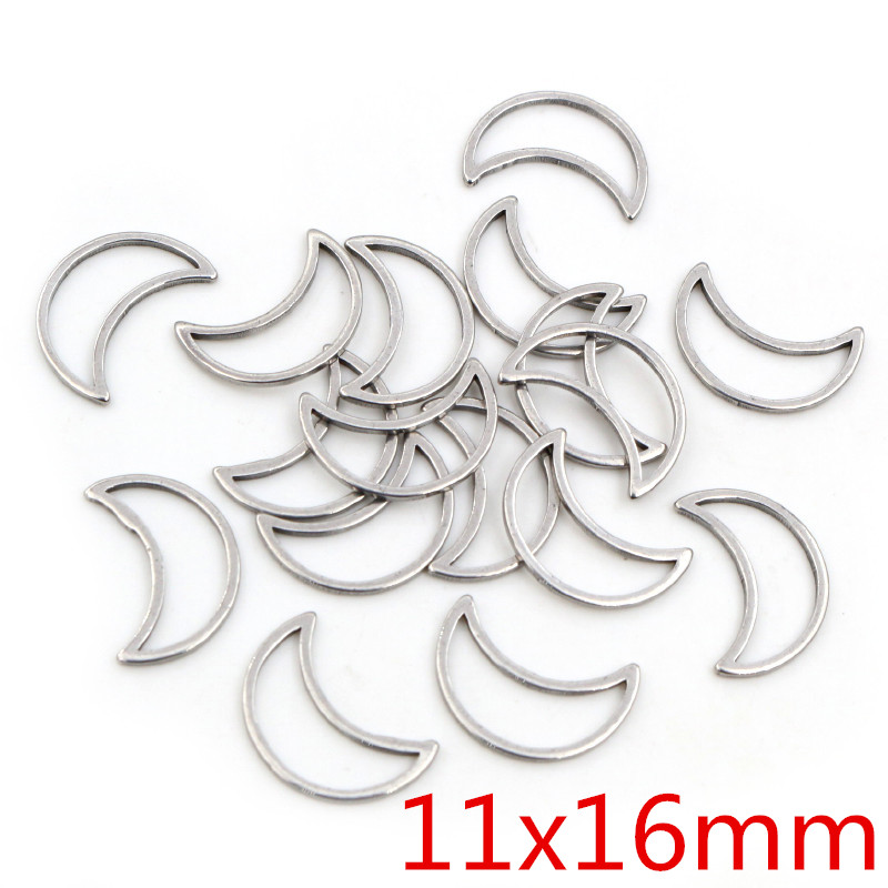 20Pcs 3 Ukuran Moon Charm Gold - Bezels Pendant Resin ulasan dan harga