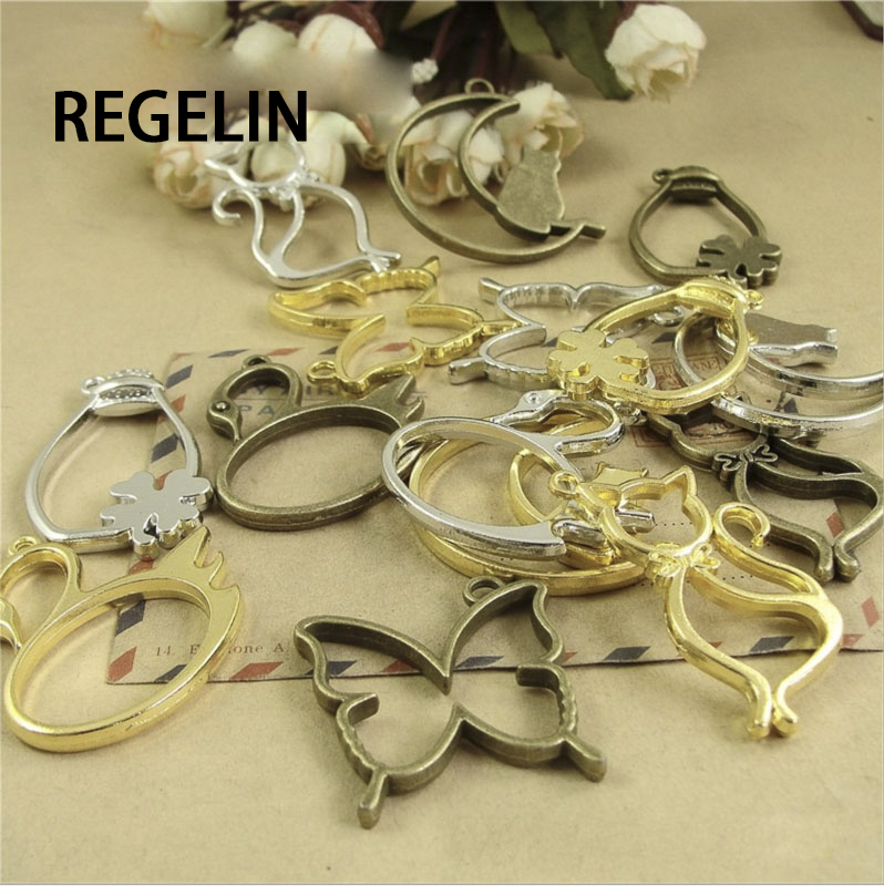 5 Pcs Kucing Bulan Bentuk Bing - Bezels Pendant Resin ulasan dan harga