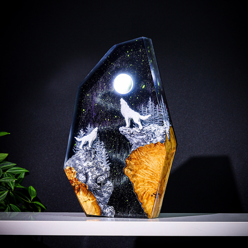 Lampu Meja Resin Figur Hewan A - Resin Art Table ulasan dan harga