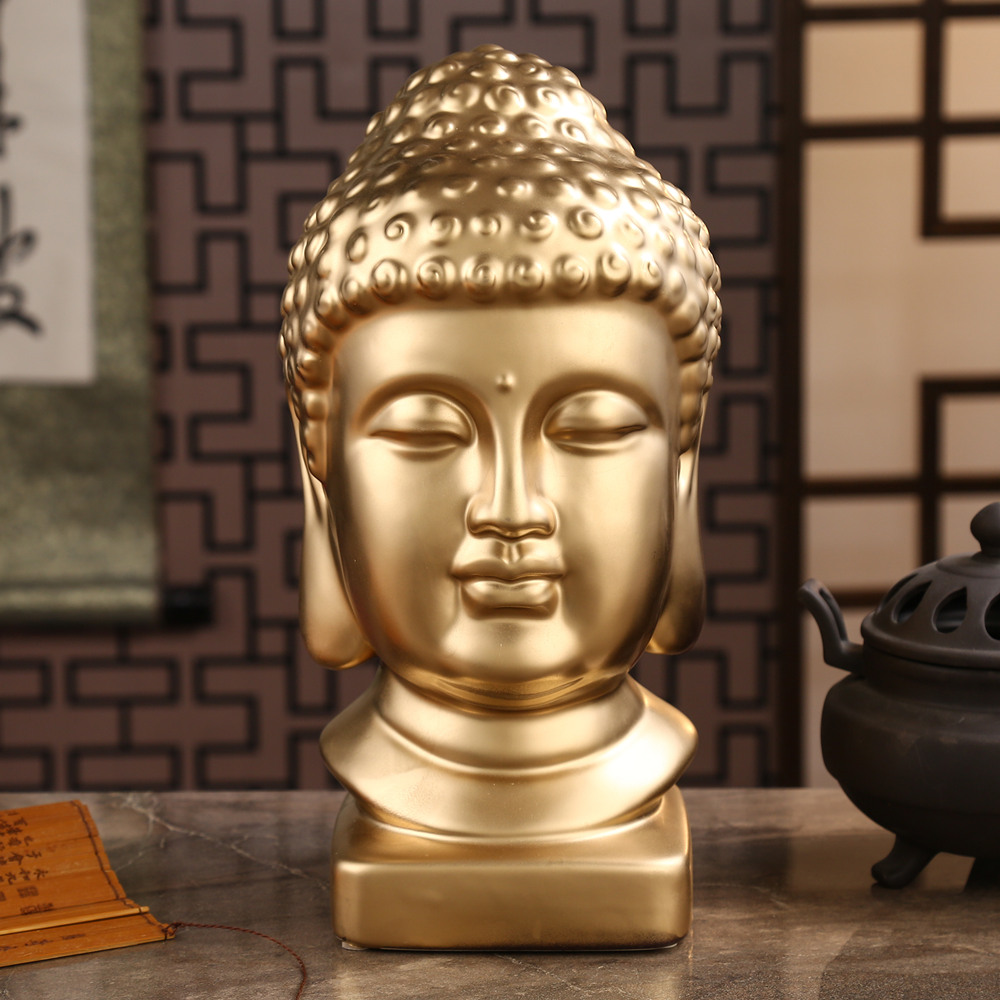 Patung Buddha Hias Emas Asia T - Resin Art India ulasan dan harga