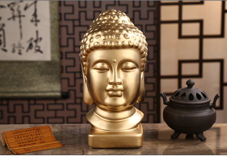 Patung Buddha Hias Emas Asia T - Resin Art India ulasan dan harga