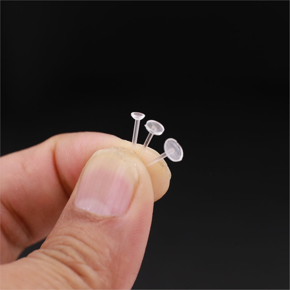 100pcs Anting Plastik Putih Hi - Resin Art Earrings ulasan dan harga
