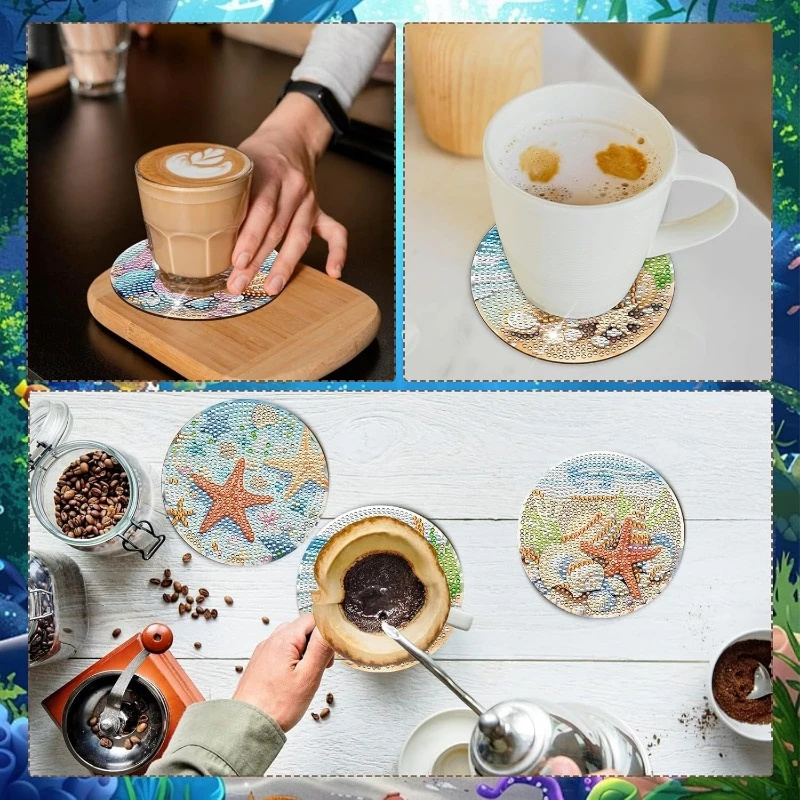 8 Buah Coasters Lukisan Berlia - Resin Art For Beginner ulasan dan harga